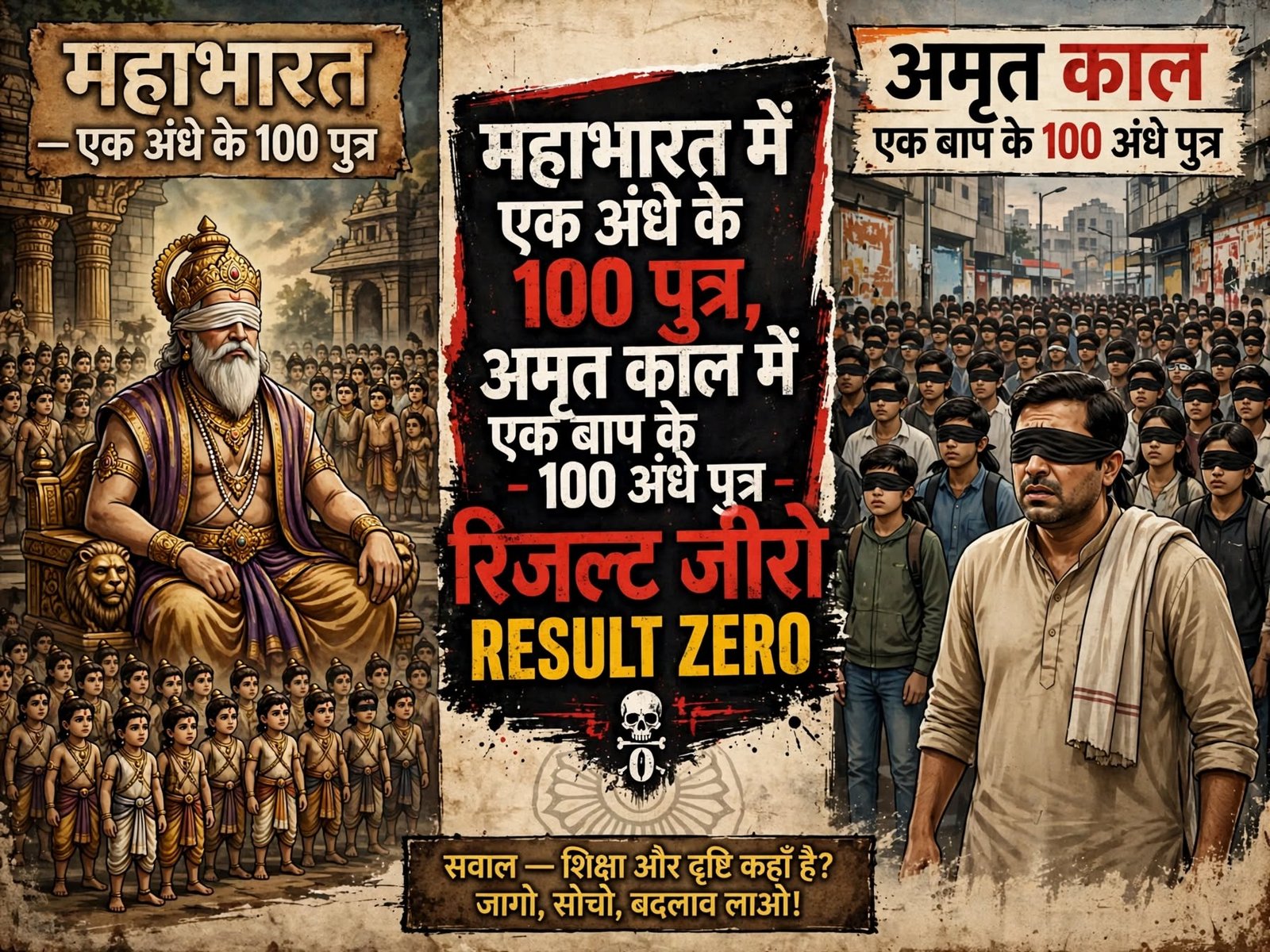महाभारत में सौ पुत्र थे, अमृत काल में लाखों! सत्ता की आंखों पर पट्टी है या भक्तों की आंखों पर?